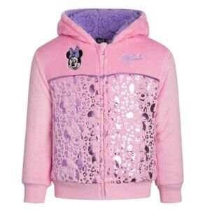 NWT Disney Minnie Mouse Pink Zip Up Hoodie Size 4T